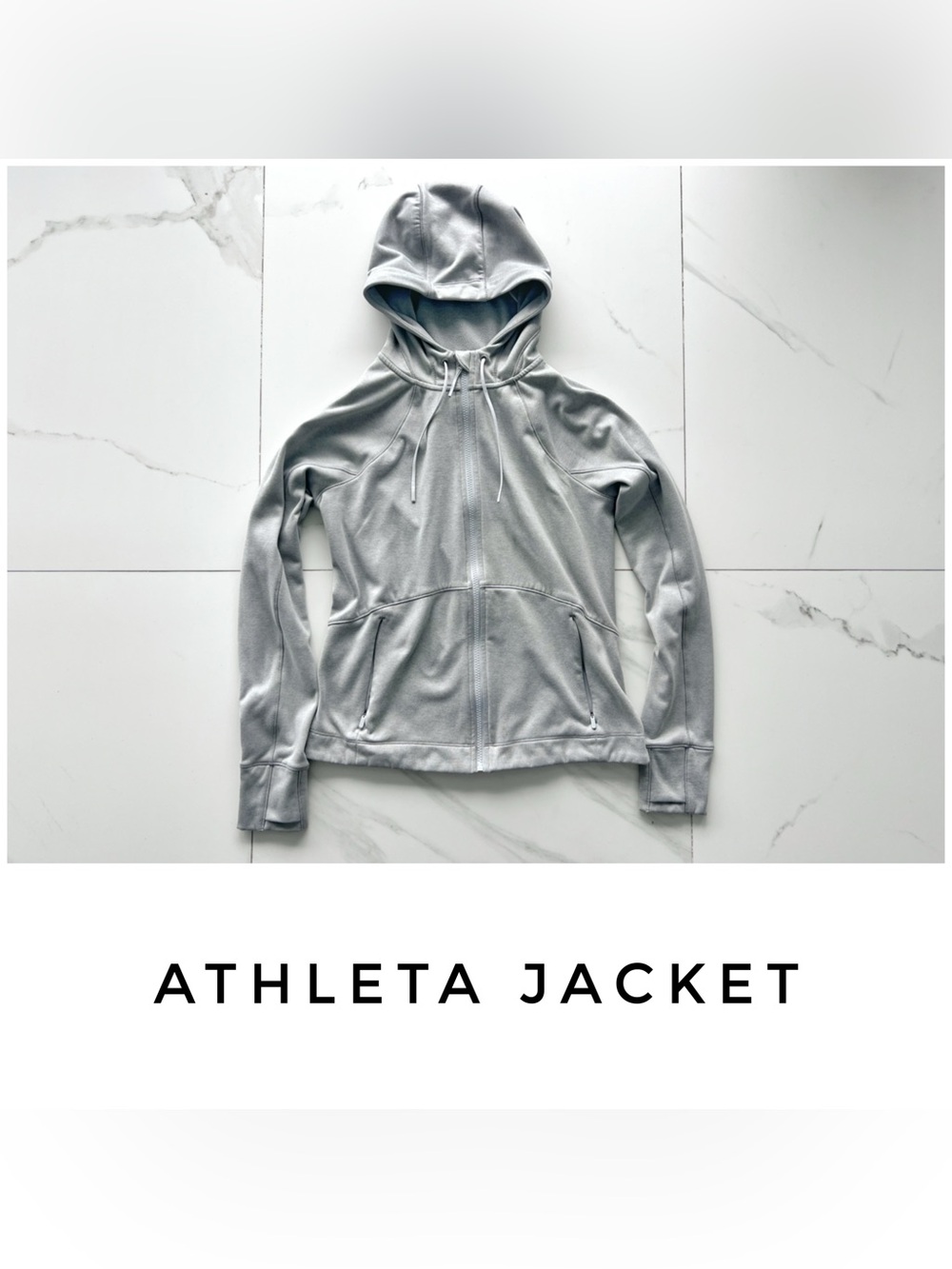 Athleta hoodie sweater size Small fleece gray